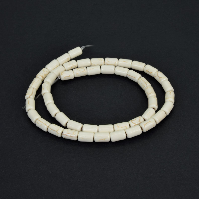 Намистини Бірюза пофарбована, Синт. камінь, 9х5 мм, Циліндр (BUS-057551)