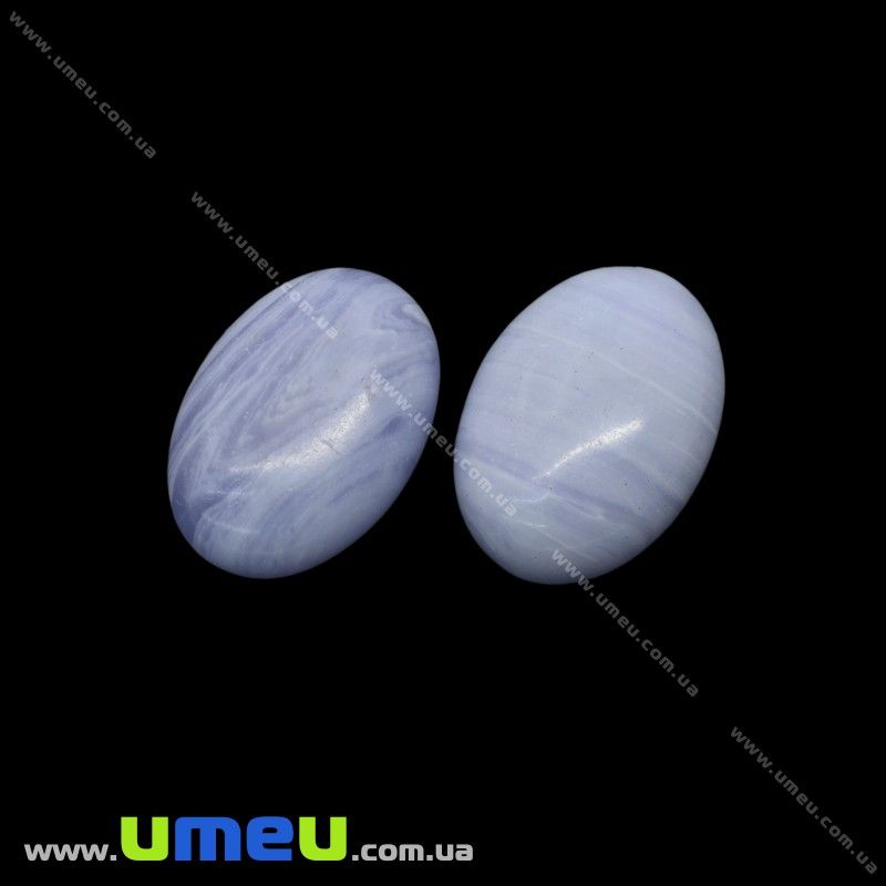 Кабошон нат. камінь Агат синій, Овал, 16х12 мм (KAB-025943)