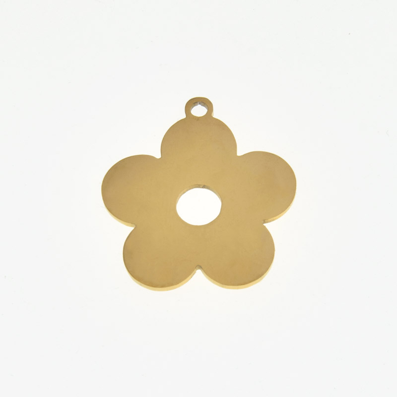 Підвіска з нерж. сталі Квітка, 19,5х17,5 мм, Золото (STL-060699)