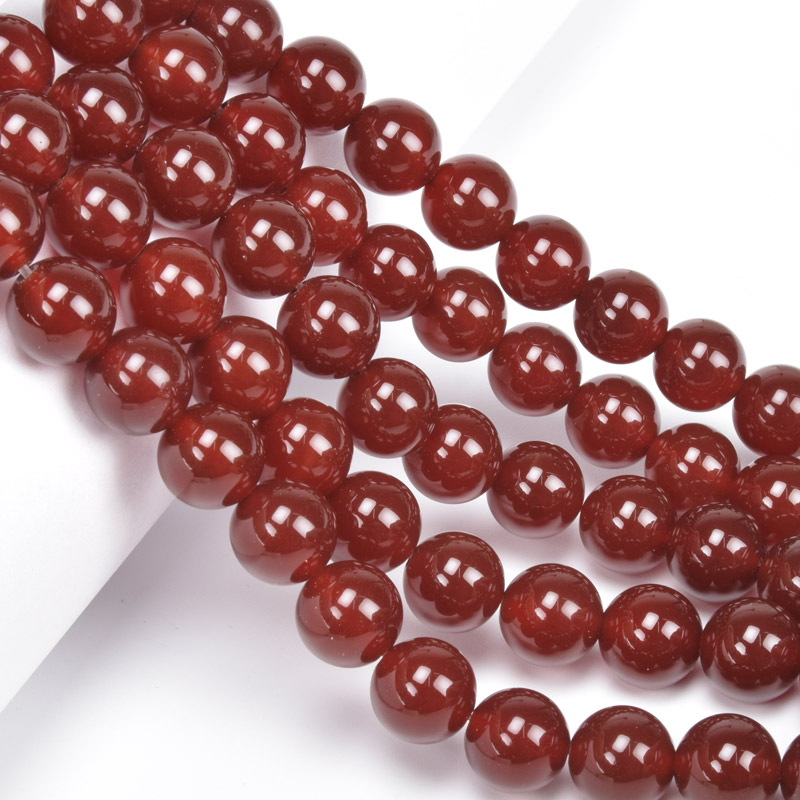 Намистини Сердолік, Натур. камінь, 10 мм, Круглі, 19 см (BUS-049742)