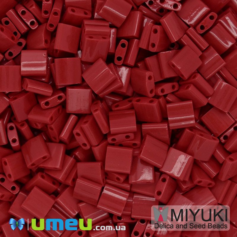Бісер японський Miyuki TILA №408, 5х5 мм, Червоний (BIS-046045)