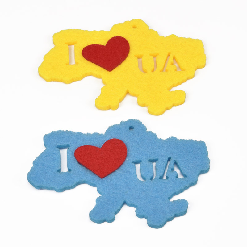 Декоративні вироби із фетру Карта України, 8х6 см, Жовто-блакитна (FLT-056973)