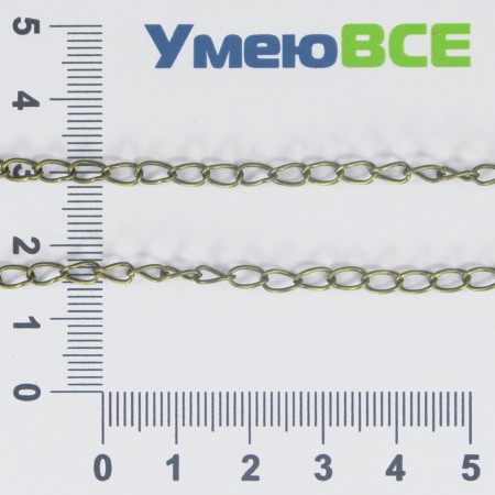 Ланцюг, Антична бронза, 6х3 мм (ZEP-003015)