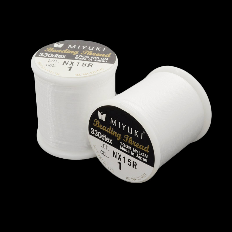 Нитка для бісеру Miyuki 01, Біла, 50 м (MUL-045277)