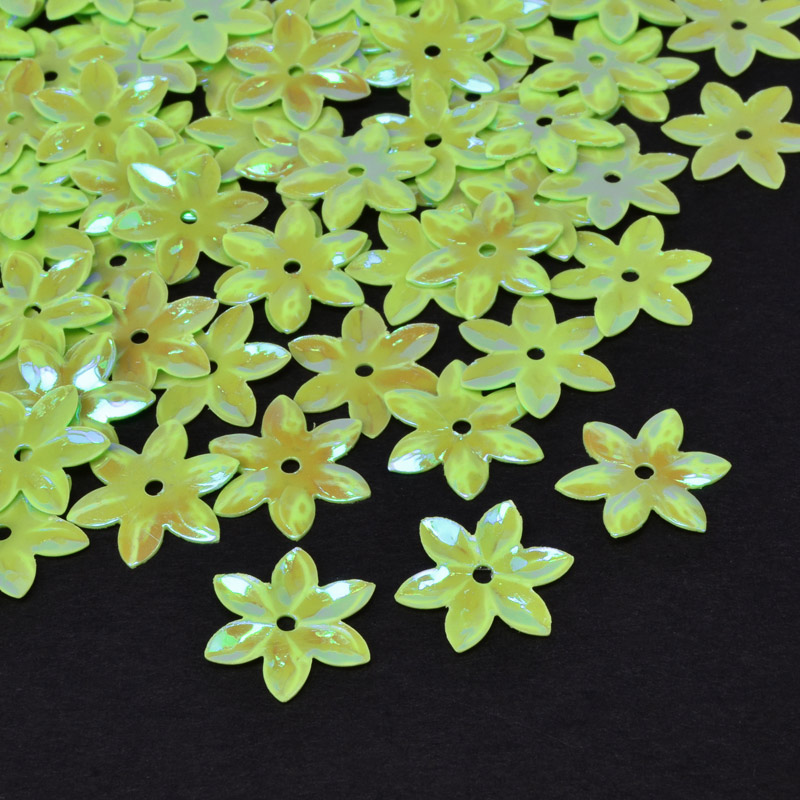 Паєтки Китай Квіти, 12 мм, Салатові АВ (PAI-052676)