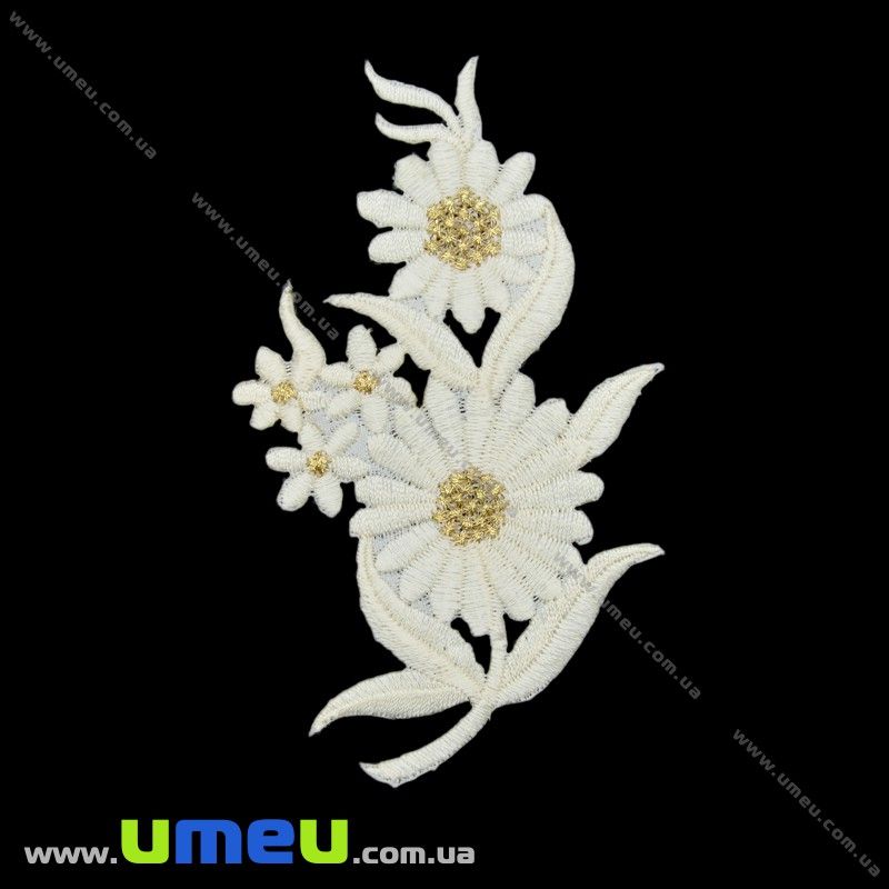 Термоаплікація Квіти, Кремова, 10,5х6 см (APL-021035)