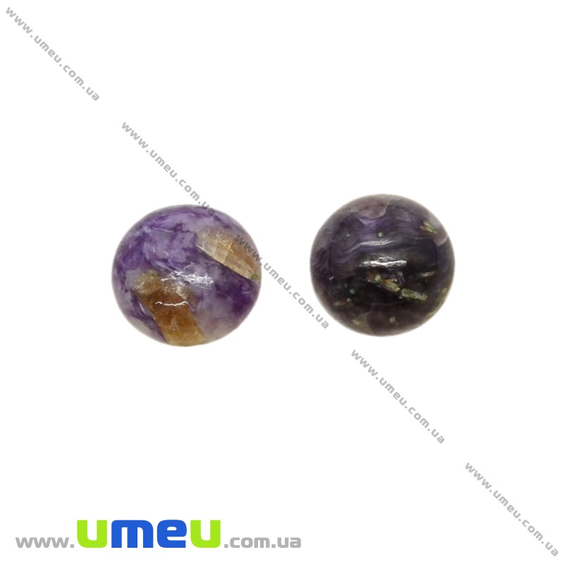 Кабошон нат. камінь Чароїт, Круглий, 10 мм (KAB-033554)