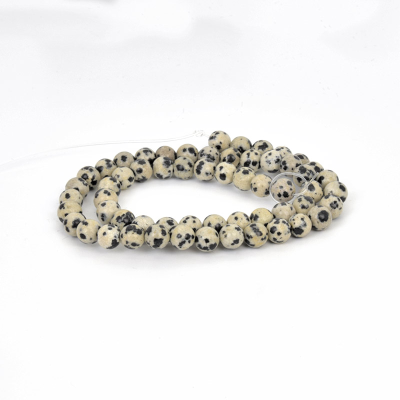 Намистини Яшма далматинова, Натур. камінь, 6,5 мм, Круглі (BUS-057992)