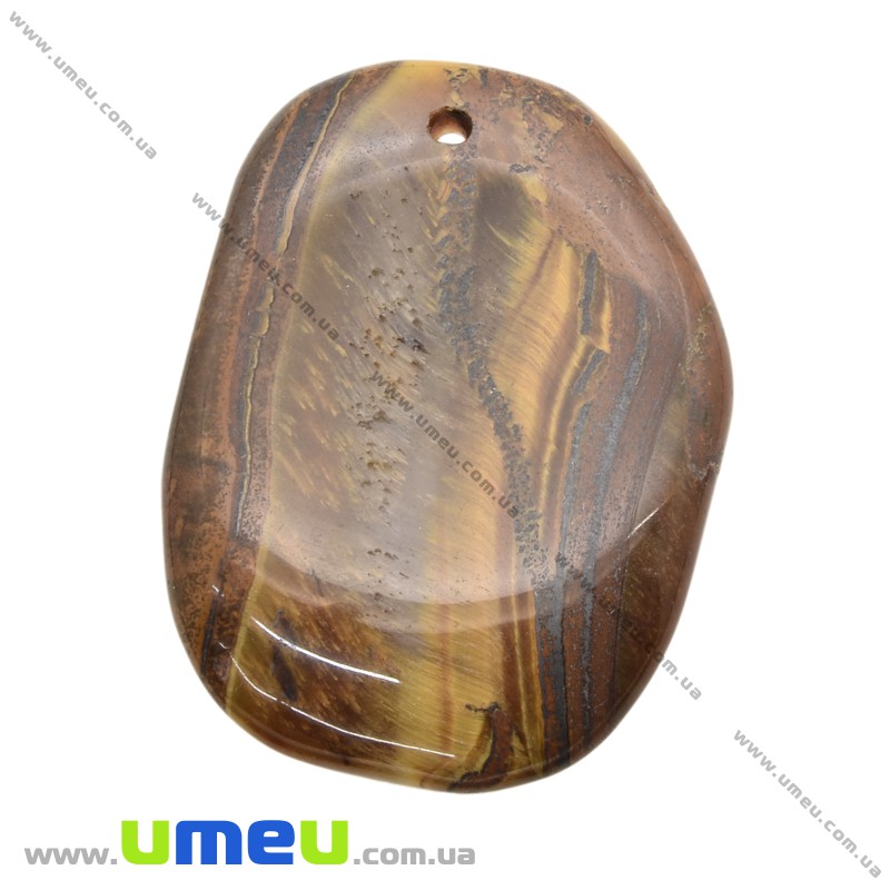 Подвеска из натурального камня, Тигровый глаз, 45х33 мм (POD-014263)