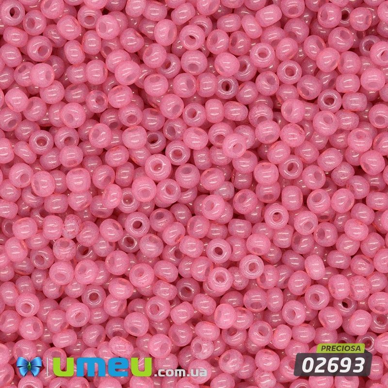 Бісер чеський №459/02693, Рожевий, Алебастровий, 10/0 (BIS-043814)