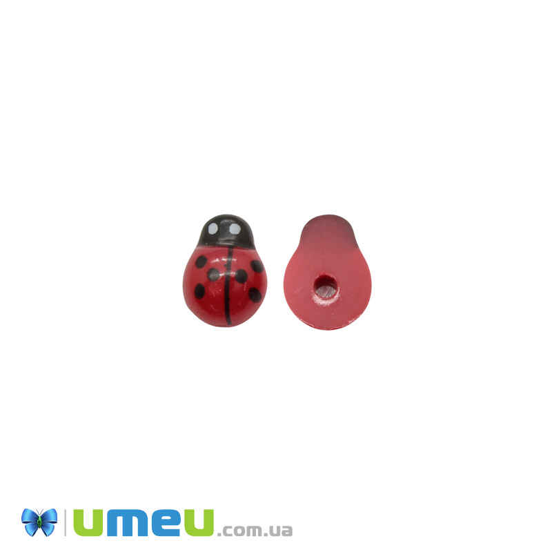 Кабошон з полімерної глини, Сонечко, 11х8 мм, Червоний (DIF-050778)