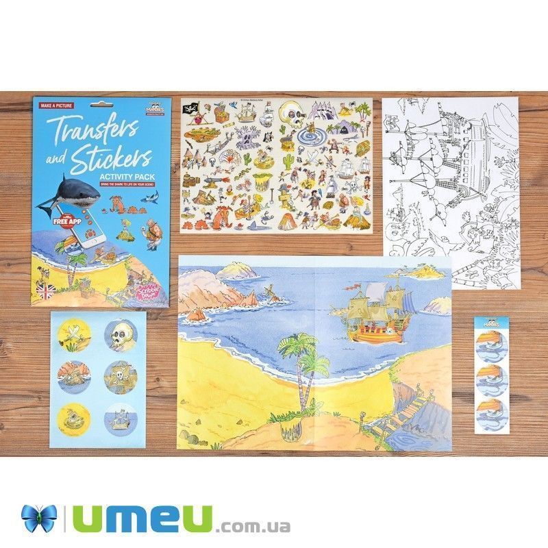 Набір перевідних наклейок Scribble Down з онлайн додатком Острів піратських скарбів (DIF-043417)