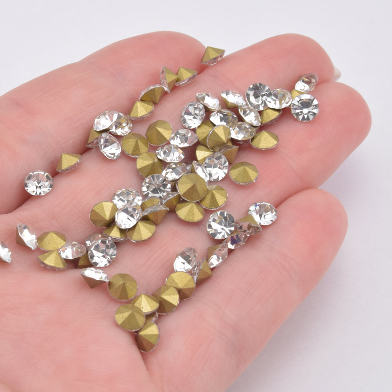 Стрази скляні конусні SS20 (4,6 мм), Білі (STR-059355)