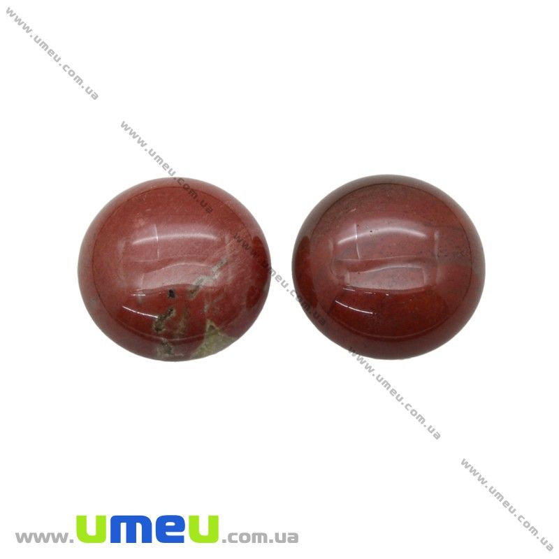 Кабошон нат. камінь Яшма червона, Круглий, 18 мм (KAB-012707)