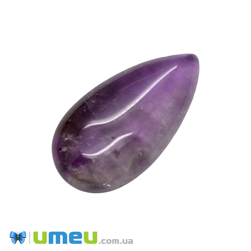Кабошон нат. камінь Аметист, Крапля, 27,8 х15,2 мм (KAB-050662)