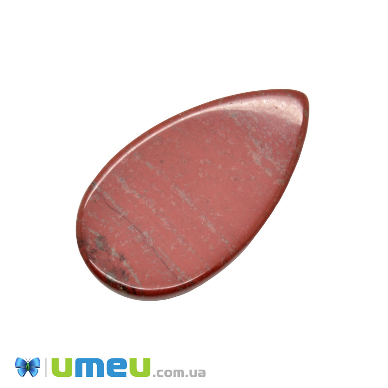 Кабошон нат. камень Яшма красная, Капля, 27,3х15,1 мм (KAB-050643)