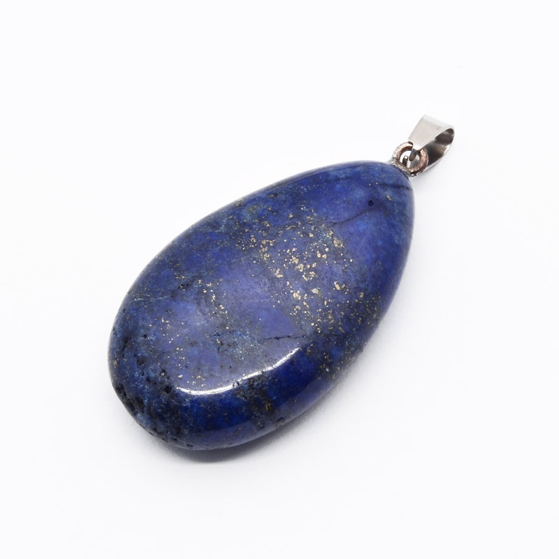 Підвіска Крапля, 2 гатунок, Натур. камінь Ляпіс Лазуріт, 44х24х12 мм (POD-054403)