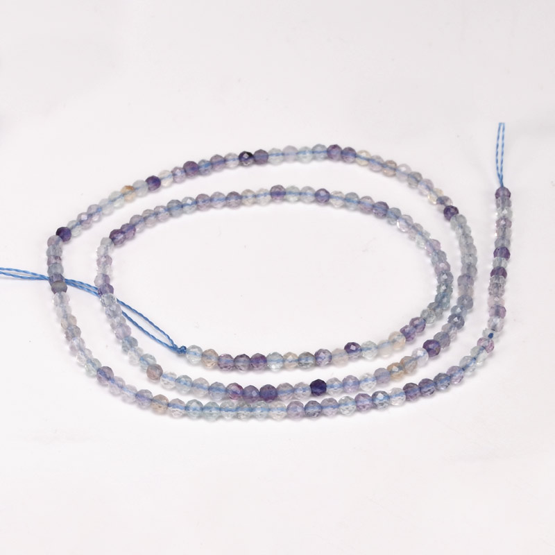 Намистини Флюорит, Натур. камінь, 2-2,5 мм, Круглі грановані (BUS-051836)