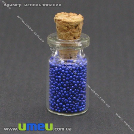 Стеклянная баночка с пробкой, 10х18 мм (DIF-006676)