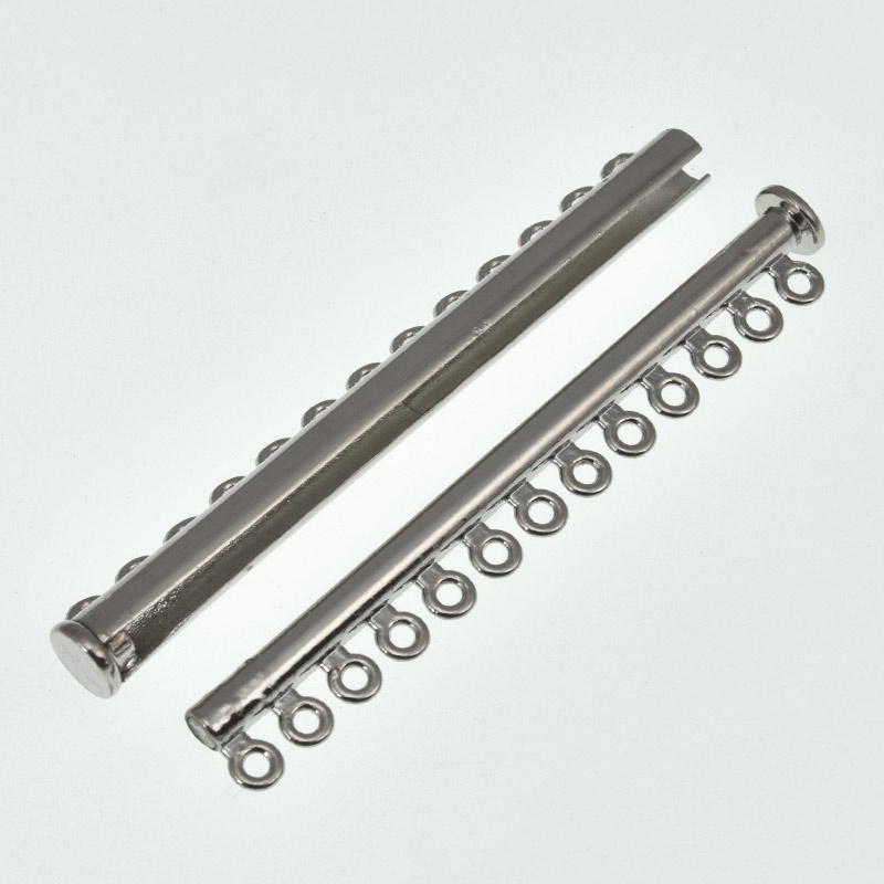 Магнітний замок-слайдер на 13 ниток, 2 сорт, Темне срібло, 72х13, 5х7 мм (ZAM-056848)