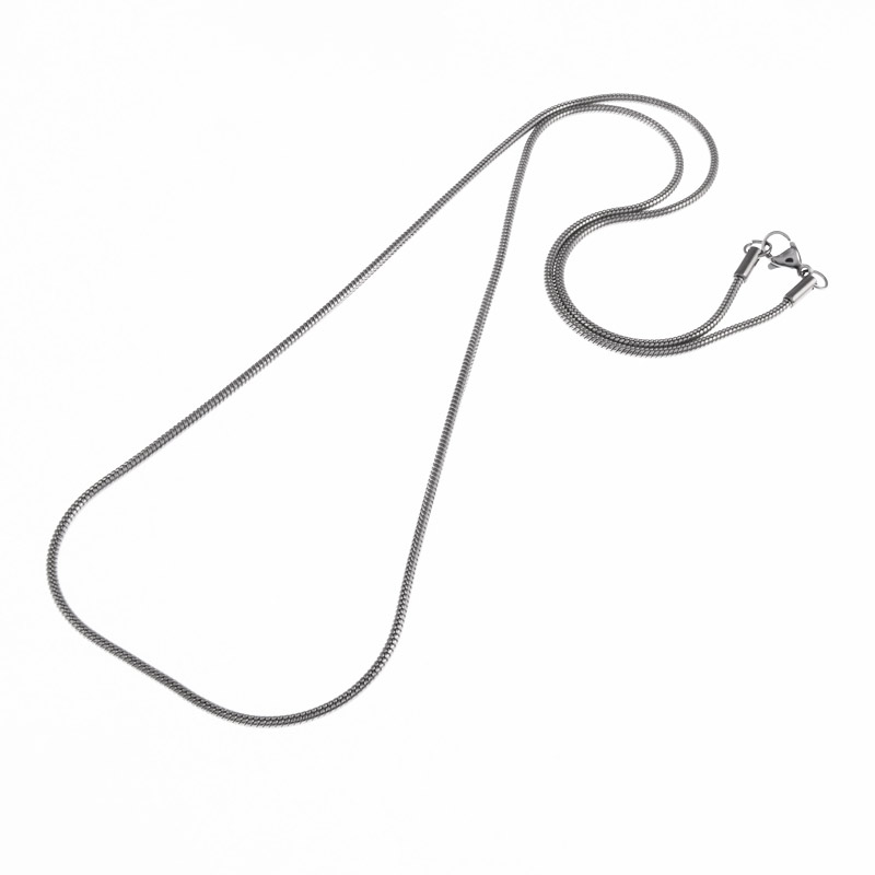 Основа на шею из нерж. ст., 2 мм, Темное серебро, 60 см (STL-055565)