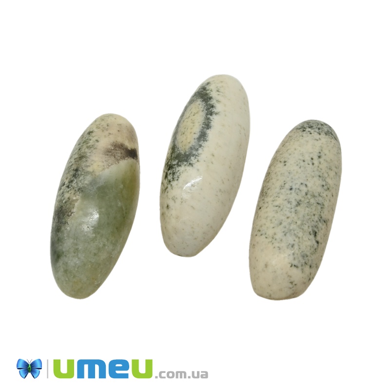 Кабошон нат. камінь Серпентин (Змійовик), Човник, 16х6,5 мм (KAB-028856)