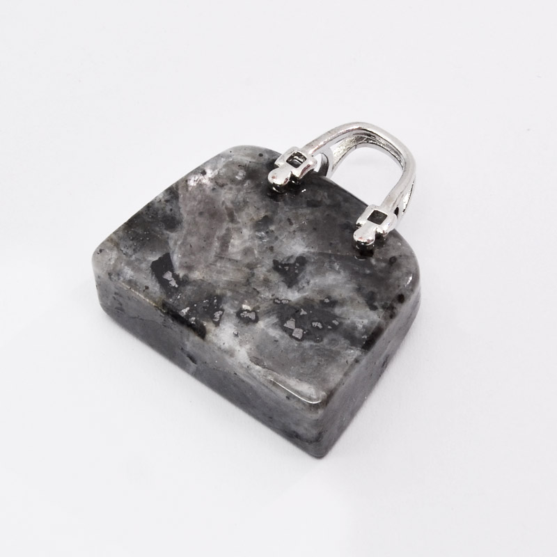 Підвіска Сумочка, Натур. камінь Лабрадорит, 27х25х10 мм (POD-054419)