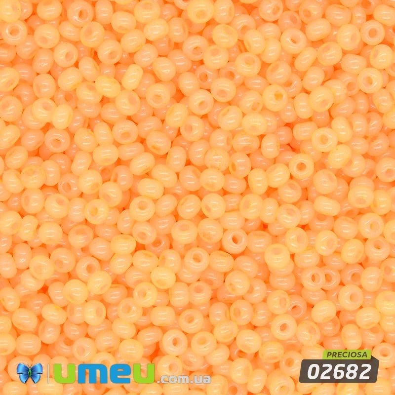 Бісер чеський №440/02682, Абрикосовий, Алебастровий, 10/0 (BIS-043795)