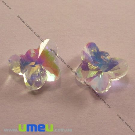 Підвіска скляна Метелик, Бузкова, 15х12х8 мм (POD-001299)