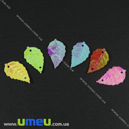 Пайетки Китай Листики, 16х9 мм, Розовые AB (PAI-001526)