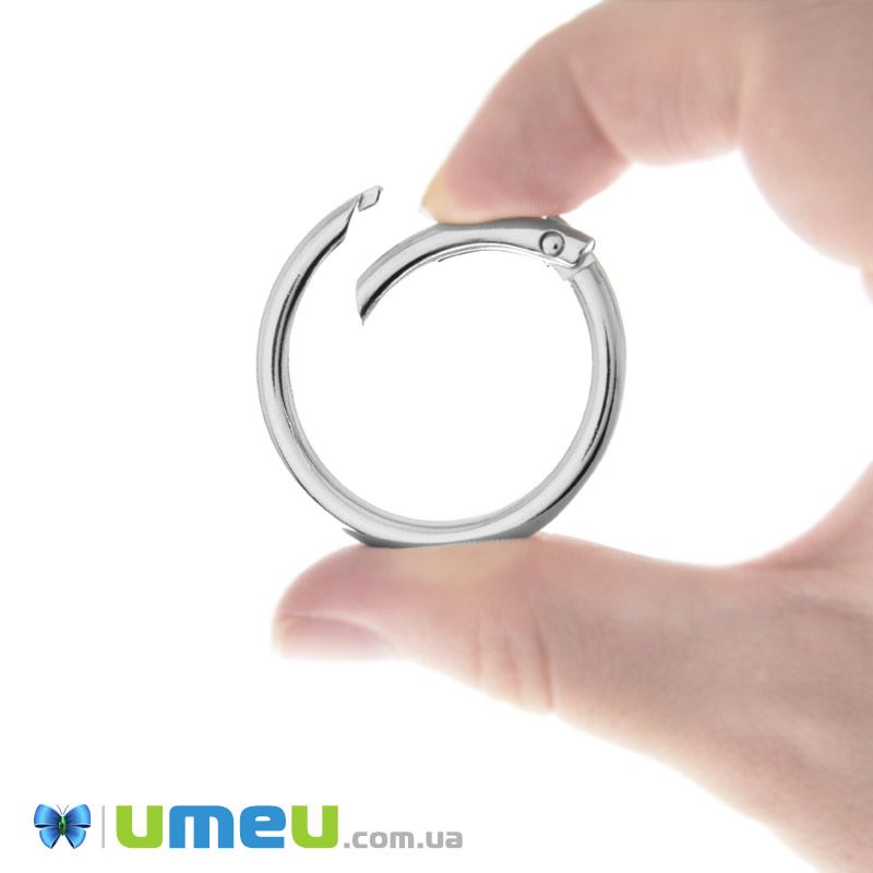 Кольцо для сумки металлическое, 40 мм, Темное серебро (BAG-046209)