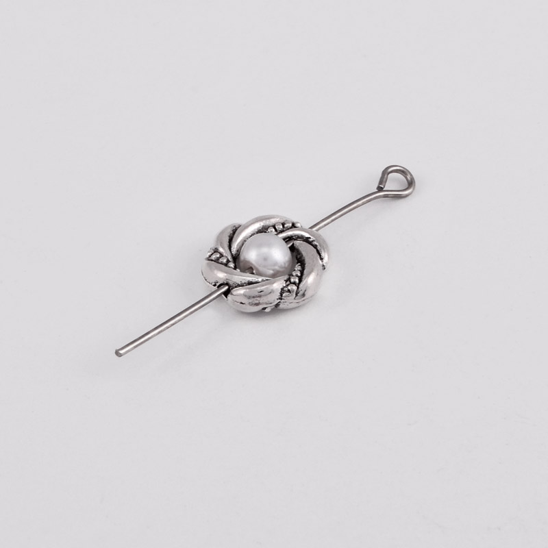 Намистини мет. Круглі плоскі, 11х3,5 мм, Античне срібло (BUS-055350)