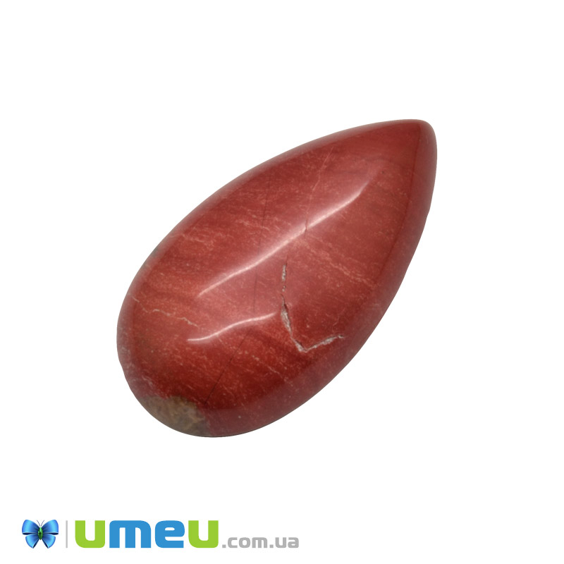 Кабошон нат. камінь Яшма червона (2 сорт), Крапля, 27,4 х15,2 мм (KAB-050651)