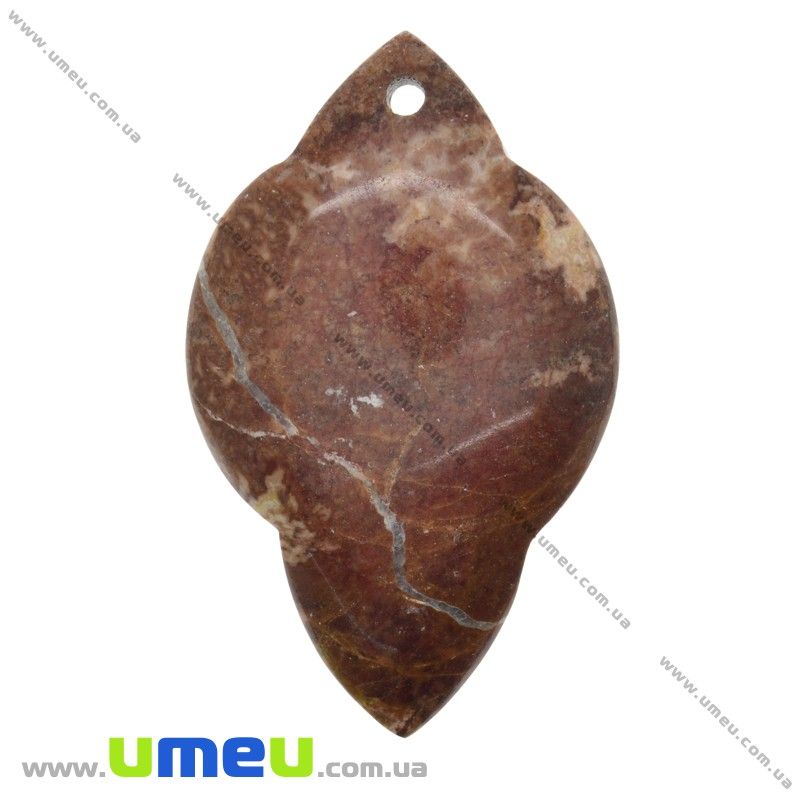 Підвіска з натурального каменю, Агат мереживний (Crazy Agate), 64х39 мм (POD-032997)