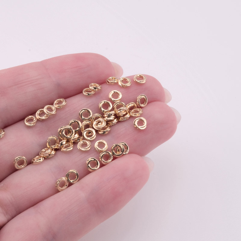 Намистини-розділювачі, 4х1,3 мм, Латунь з покриттям 14 kt (BUS-055837)