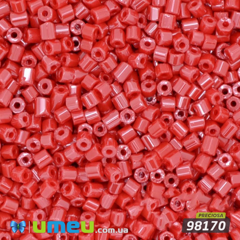 Бісер чеський Рубка 10/0, №98170, Червоний перламутровий (BIS-019545)
