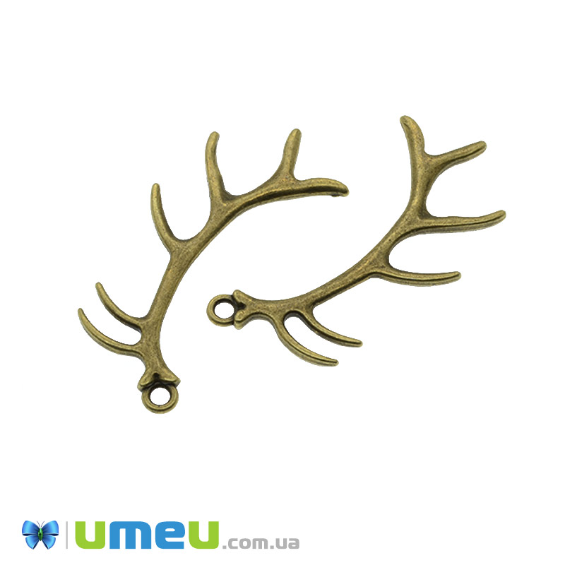 Підвіска метал. Ріг, 60х30 мм, Антична бронза (POD-045042)