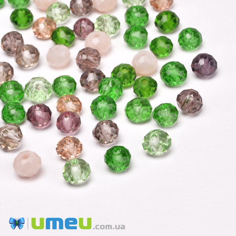 Намистини ронделі, 4х3 мм, Мікс (BUS-050928)