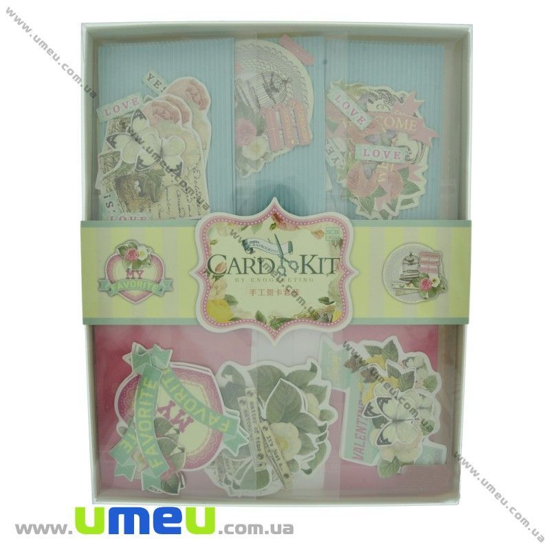 Набір скрапбукінгу для виготовлення 6-ти міні-листівок з конвертами (DIF-032802)