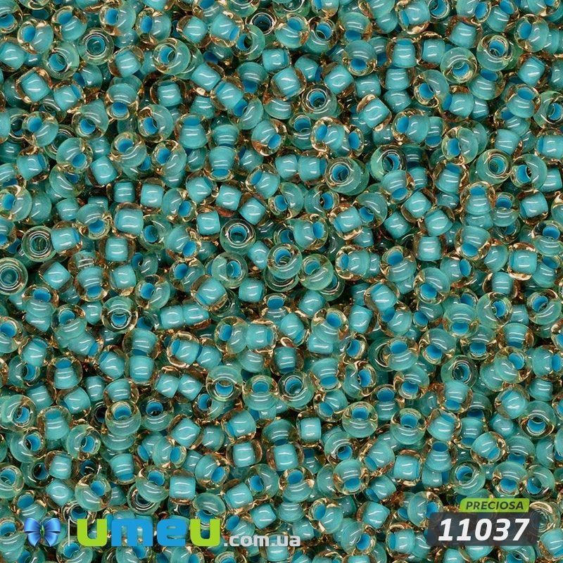 Бісер чеський №970/11037, Бірюзовий, Хамелеон, 10/0 (BIS-043916)