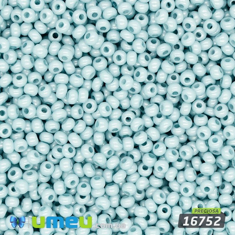 Бісер чеський №841/16752, Блакитний блідий, Перламутровий, 10/0 (BIS-043959)