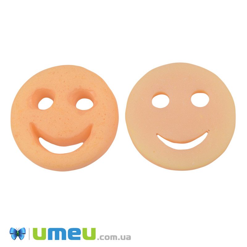 Кабошон із полімерної глини, Смайлик, 25 мм, Помаранчевий (DIF-050829)