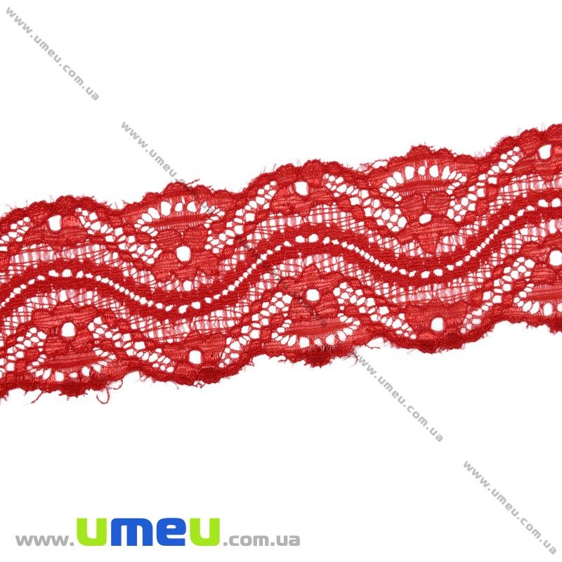 Кружево эластичное, 55 мм, Красное (LEN-021047)