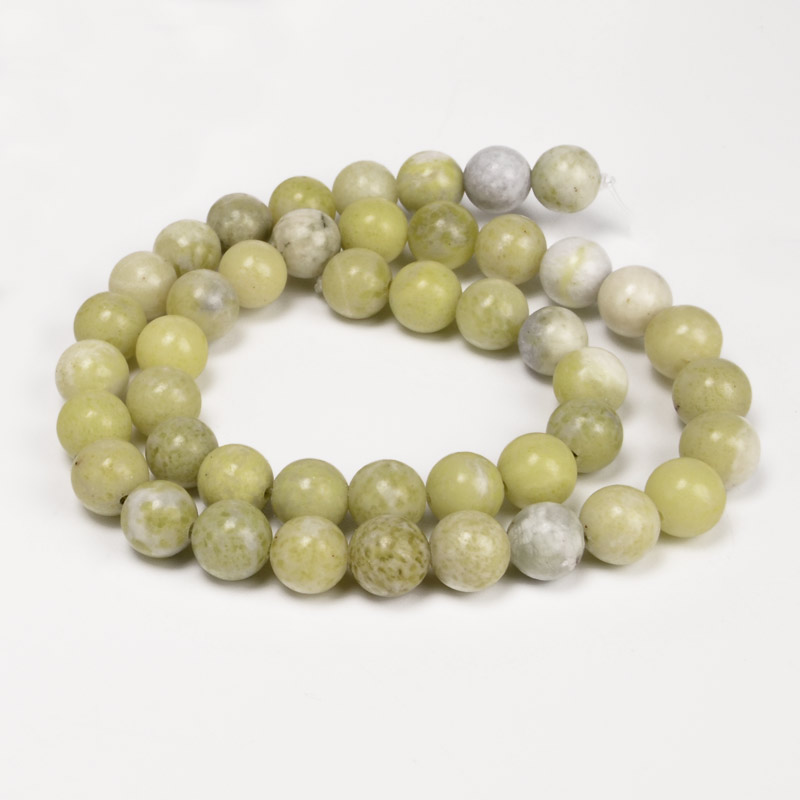 Намистини Нефрит салатовий, Натур. камінь, 8,5 мм, Круглі (BUS-053978)