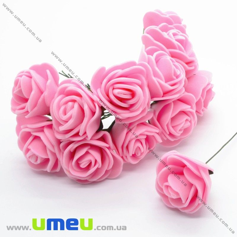 Роза латексная, 25 мм, Розовая, 1 шт (DIF-015468)