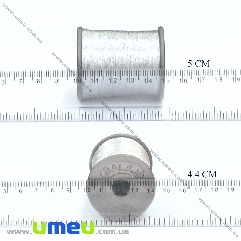 Нитки металізовані 0,1 мм, Срібляста (KNT-028174)