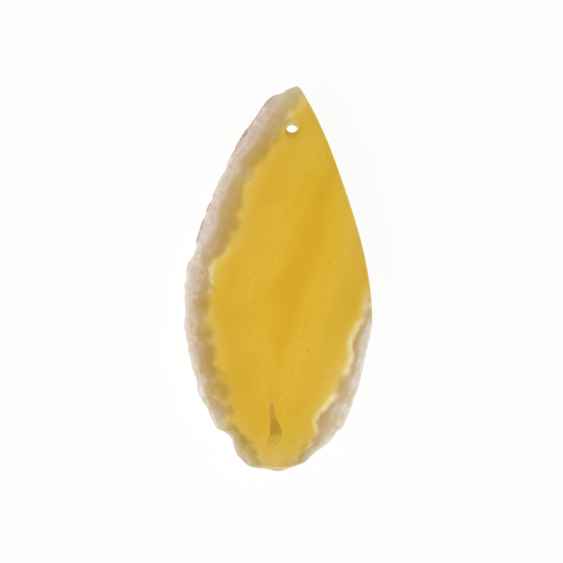 Зріз Агату, Жовтий, 60х29 мм (POD-022141)