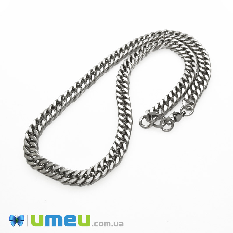 Основа на шию з нерж. ст., Темне срібло, 9 мм, 60 см (STL-057853)