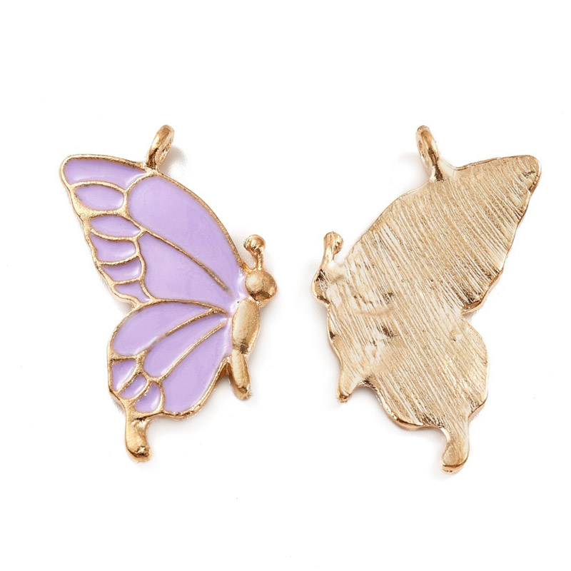 Підвіска метал. Метелик парний бузковий, 34х32 мм, Золото (POD-053764)