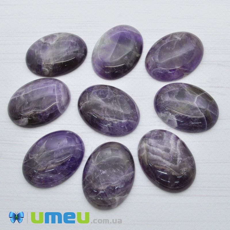 Кабошон нат. камінь Аметист, Овал, 40х30 мм (KAB-005693)